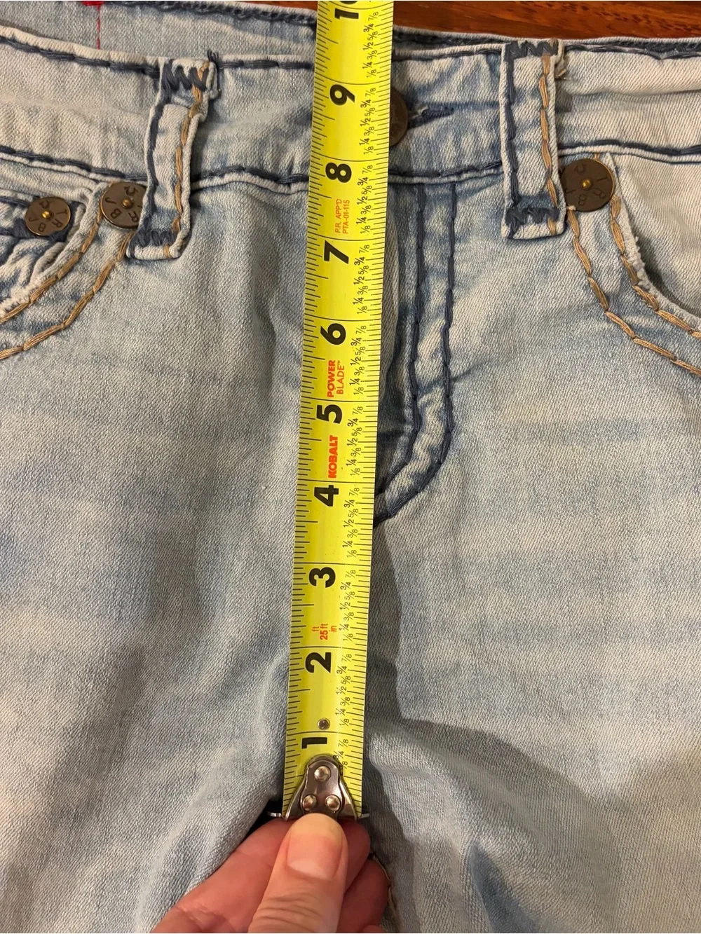True Religion Ricky Relaxed Straight Jeans Light Wash Super T Stitch Mens 30x33